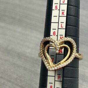 Adjustable 18K Gold Filled Double Heart Ring | AAA CZ | Open Band